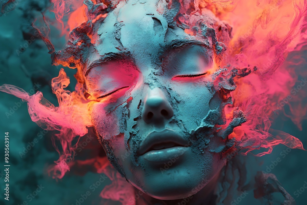 Abstract photo featuring detailed character design of people's faces, enhanced by VRay tracing for realistic lighting and textures, creating a vivid and intricate representation Abstract photo featuring detailed character design of people's faces, enhanced by VRay tracing for realistic lighting and textures, creating a vivid and intricate representation