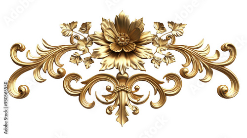 Intricate Golden Decorative Element