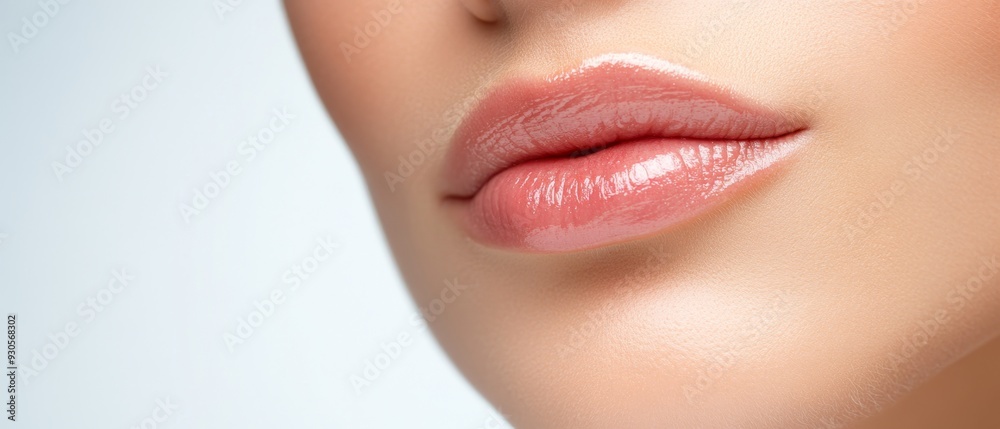 Fototapeta premium Enhancing Lip Texture and Volume Through Careful Injection in a Contemporary Professional Setting