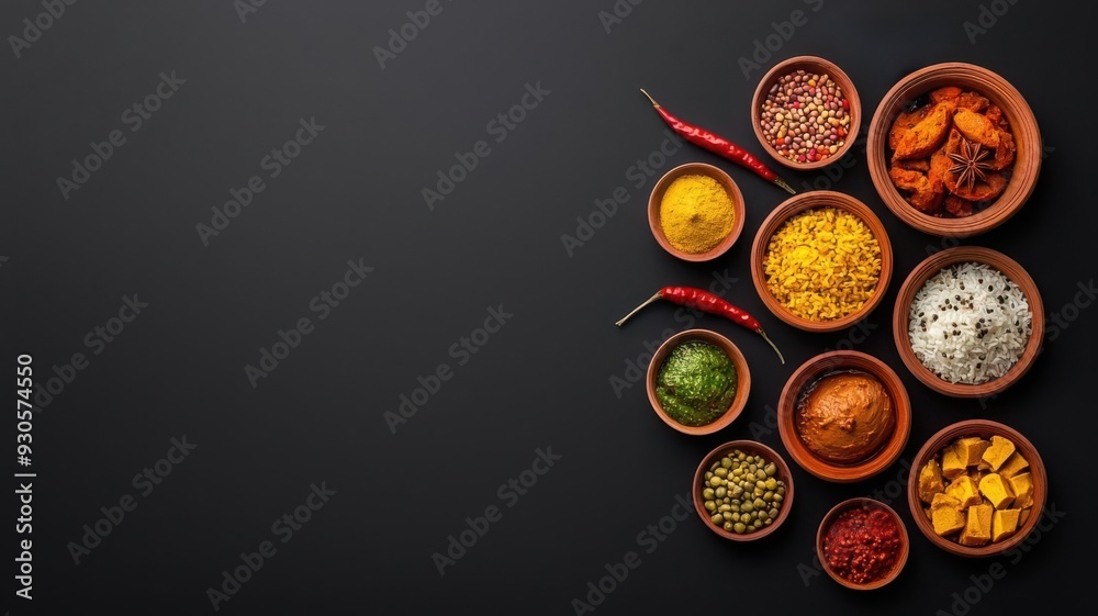 Diwali feast table, filled with traditional dishes, 3D illustration Diwali feast table, filled with traditional dishes, 3D illustration