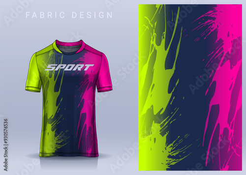 Fabric textile design for Sport t-shirt, Soccer jersey mockup for football club. uniform front view.	