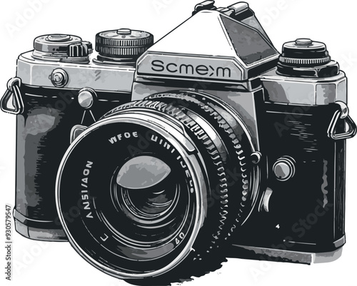 vintage photo camera isolated