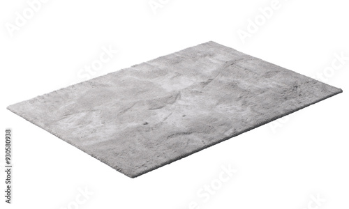 Modern gray throw rug with high pile. 3d render