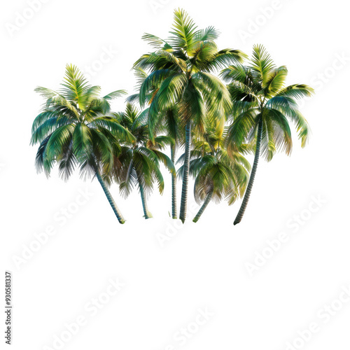 Tropical Island with Coconut Palm Trees photo