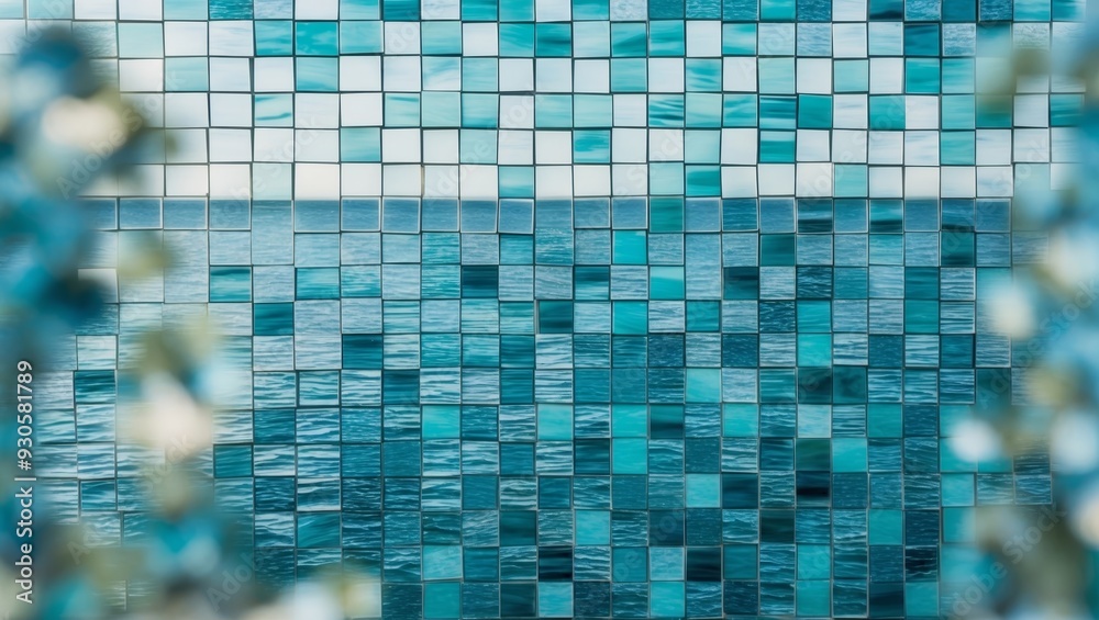 Colorful tiles capture the essence of the sea in a tranquil environment Colorful tiles capture the essence of the sea in a tranquil environment