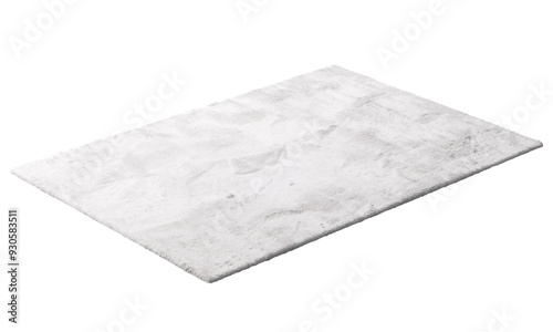 Modern white throw rug with high pile. 3d render