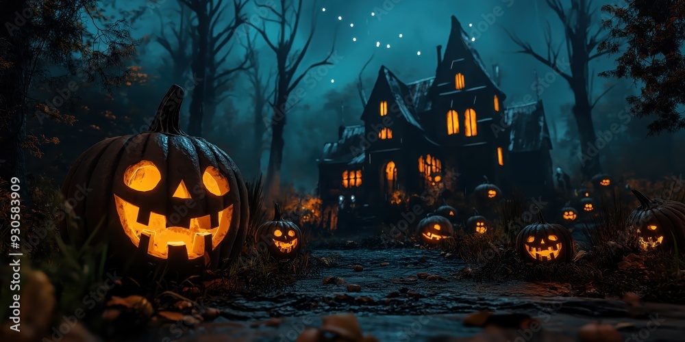 Witch in a Spooky Halloween Forest created by ai Witch in a Spooky Halloween Forest created by ai