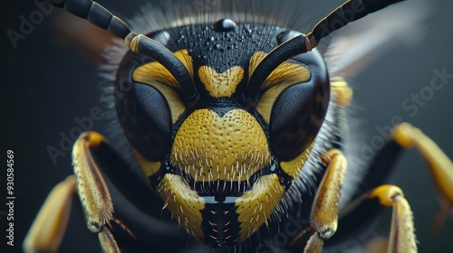 Close-up Portrait of a Wasp with Detailed Facial Features photo