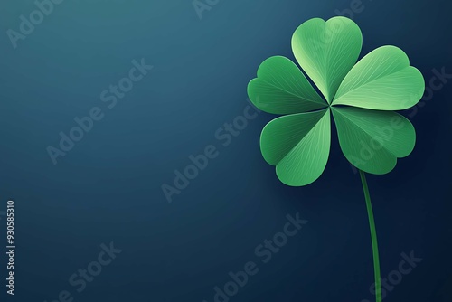 A clover leaf illustrated in a flat art style, featuring bold colors and simple shapes