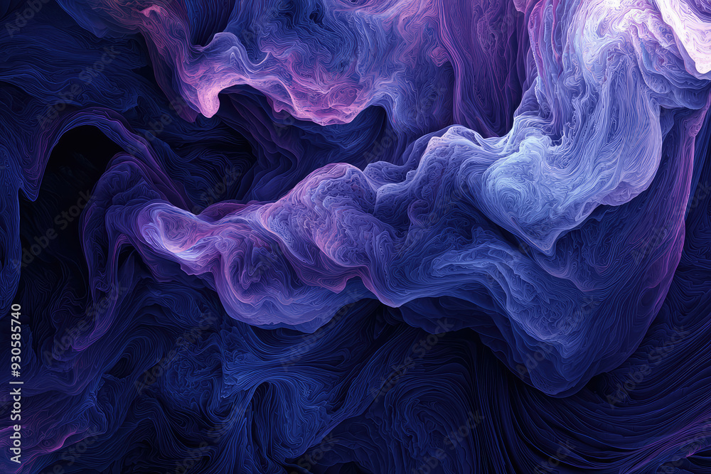 Obraz premium An abstract exploration of depression, evoking a blend of darkness and color in a mesmerizing flow of swirling forms and deep emotions.