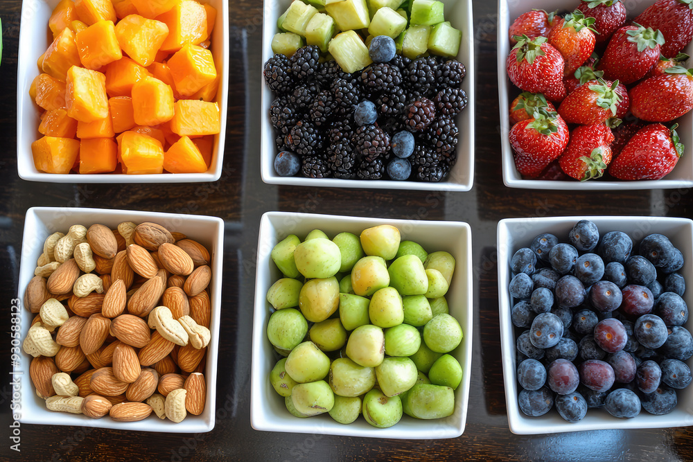 Delight in a Colorful Array of Fresh Fruits and Nuts Perfect for a Healthy Snack Experience that Promotes Well-Being and Enjoyment. Delight in a Colorful Array of Fresh Fruits and Nuts Perfect for a Healthy Snack Experience that Promotes Well-Being and Enjoyment.