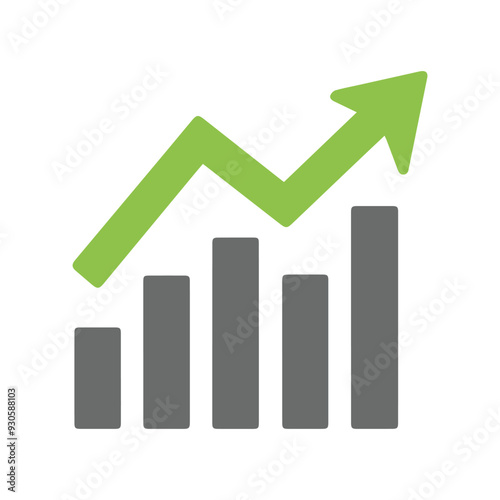 Graph chart economic icon. Money business increase design.