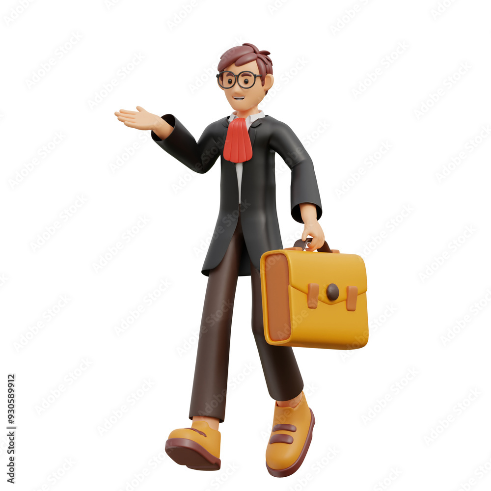 3d lawyer bring compliance document character the law building legal basis lawyer carrying briefcase 3d lawyer bring compliance document character the law building legal basis lawyer carrying briefcase