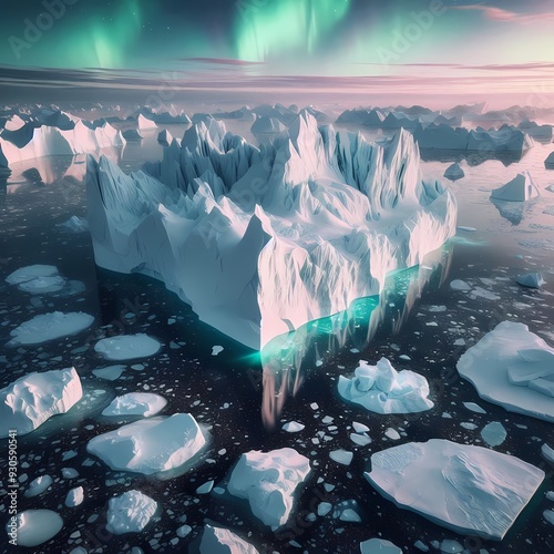  Atlantic ice burgs with sea water