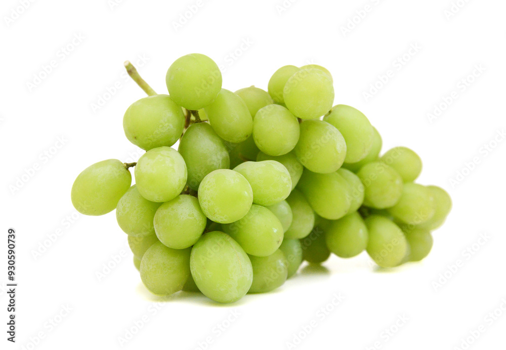 Green grape bunch isolated on white background Green grape bunch isolated on white background