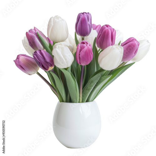 Purple and White Tulip Bouquet