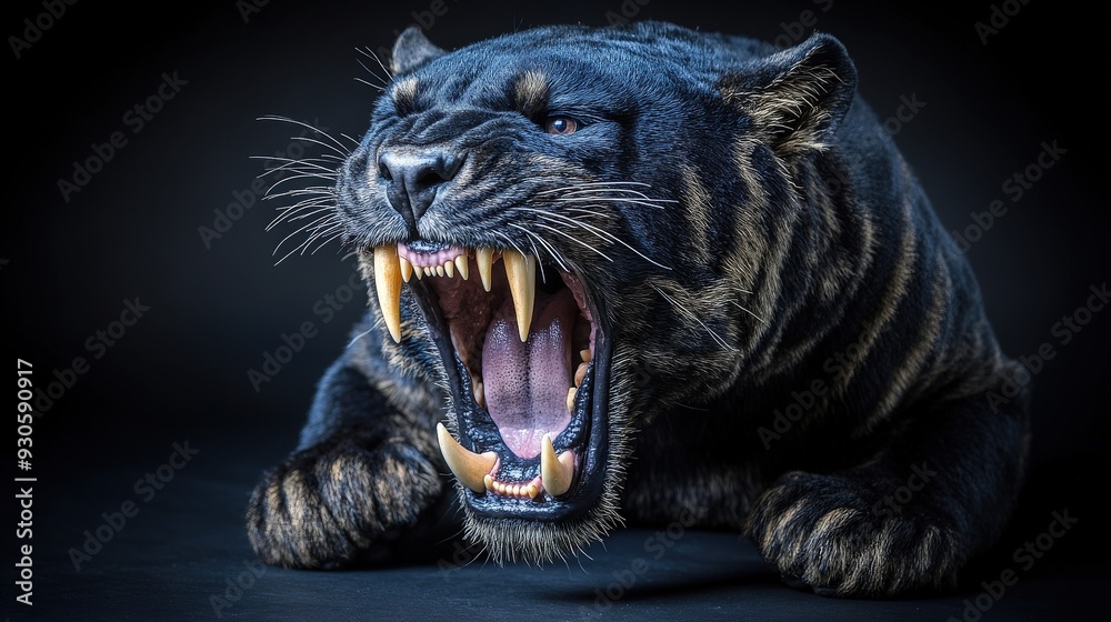 Obraz premium Roaring Black Panther