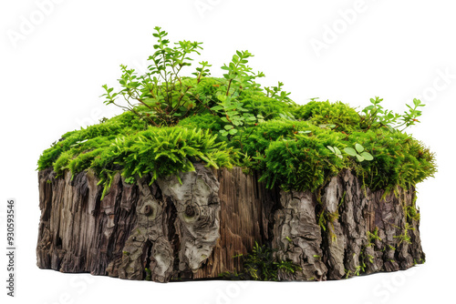 Tree Stump with Green Moss