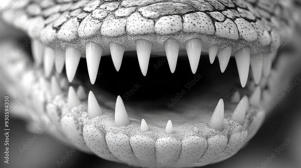 Obraz premium Crocodile Maw Close-Up