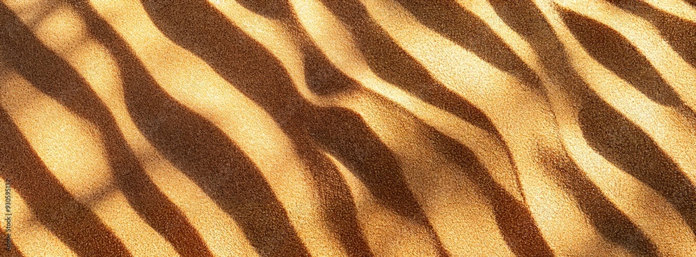 Sunlight Casting Shadows on Golden Desert Sand Dunes Sunlight Casting Shadows on Golden Desert Sand Dunes