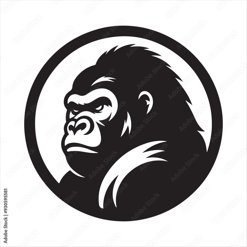 A Gorilla Vector Art Illustration A Gorilla Vector Art Illustration