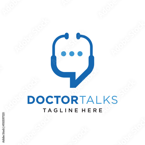 Doctor chat talk logo vector icon illustration