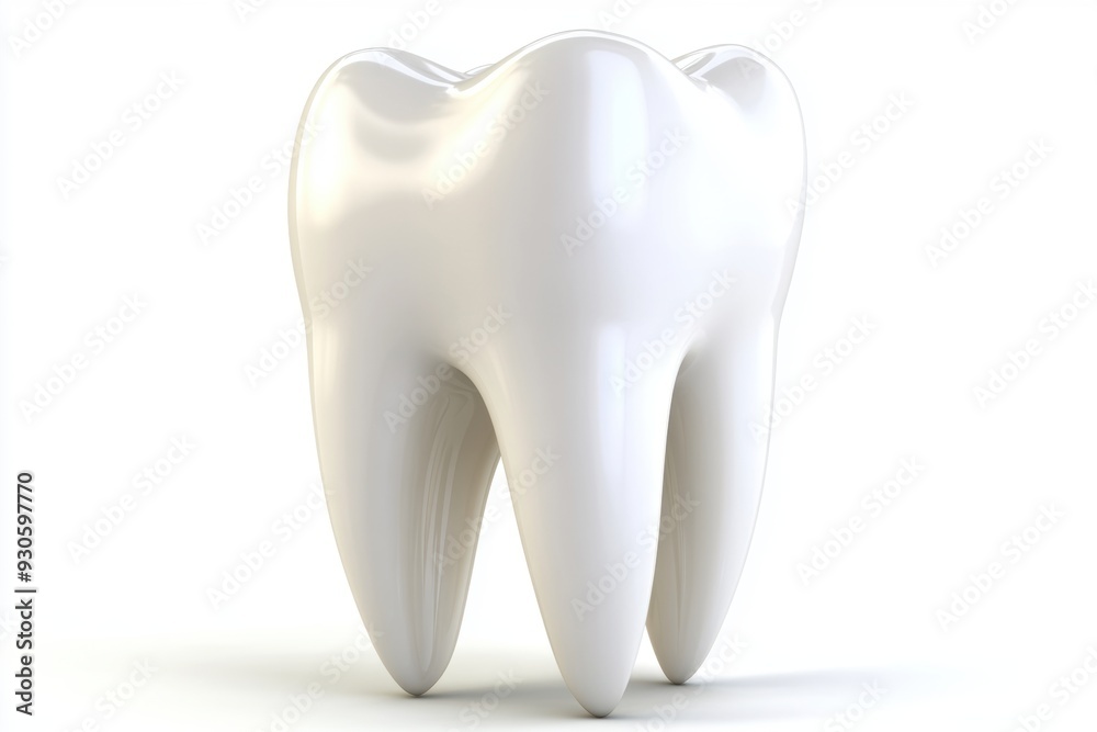 Shiny white healthy tooth