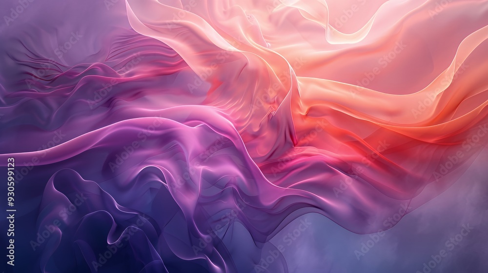 Obraz premium Abstract waves of color blending in a fluid motion, creating a dreamy atmosphere.