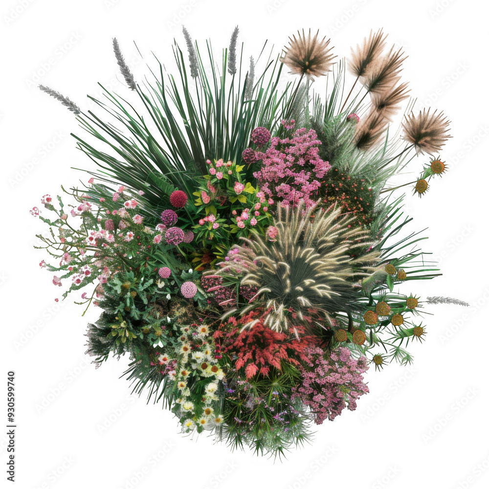 Diverse Bouquet of Grasses and Flowering Plants Diverse Bouquet of Grasses and Flowering Plants