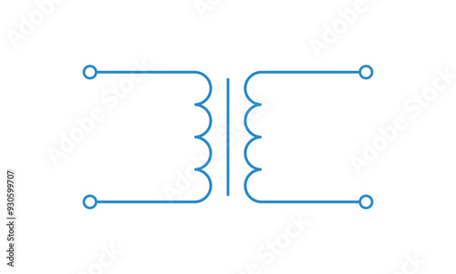 Transformer symbol in electrical engineering.