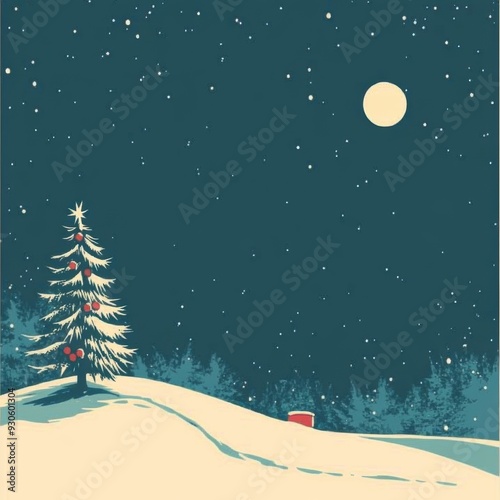 Simple beautiful abstract illustration of a Christmas tree. Feeling of the holiday, mood