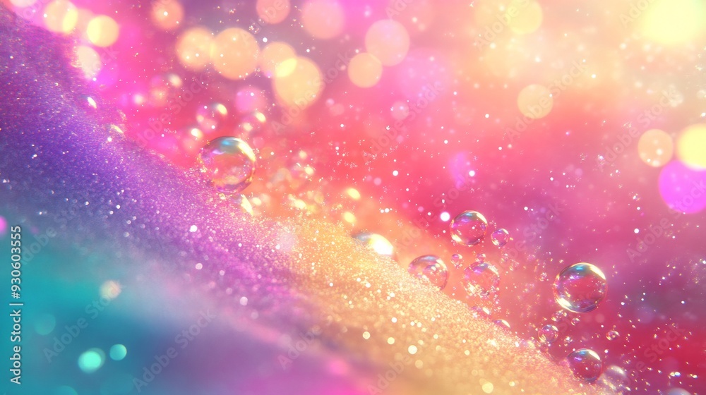Obraz premium Abstract Background with Bubbles and Glitter