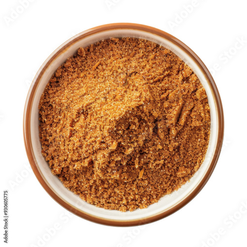 Top view of brown sugar in a bowl.