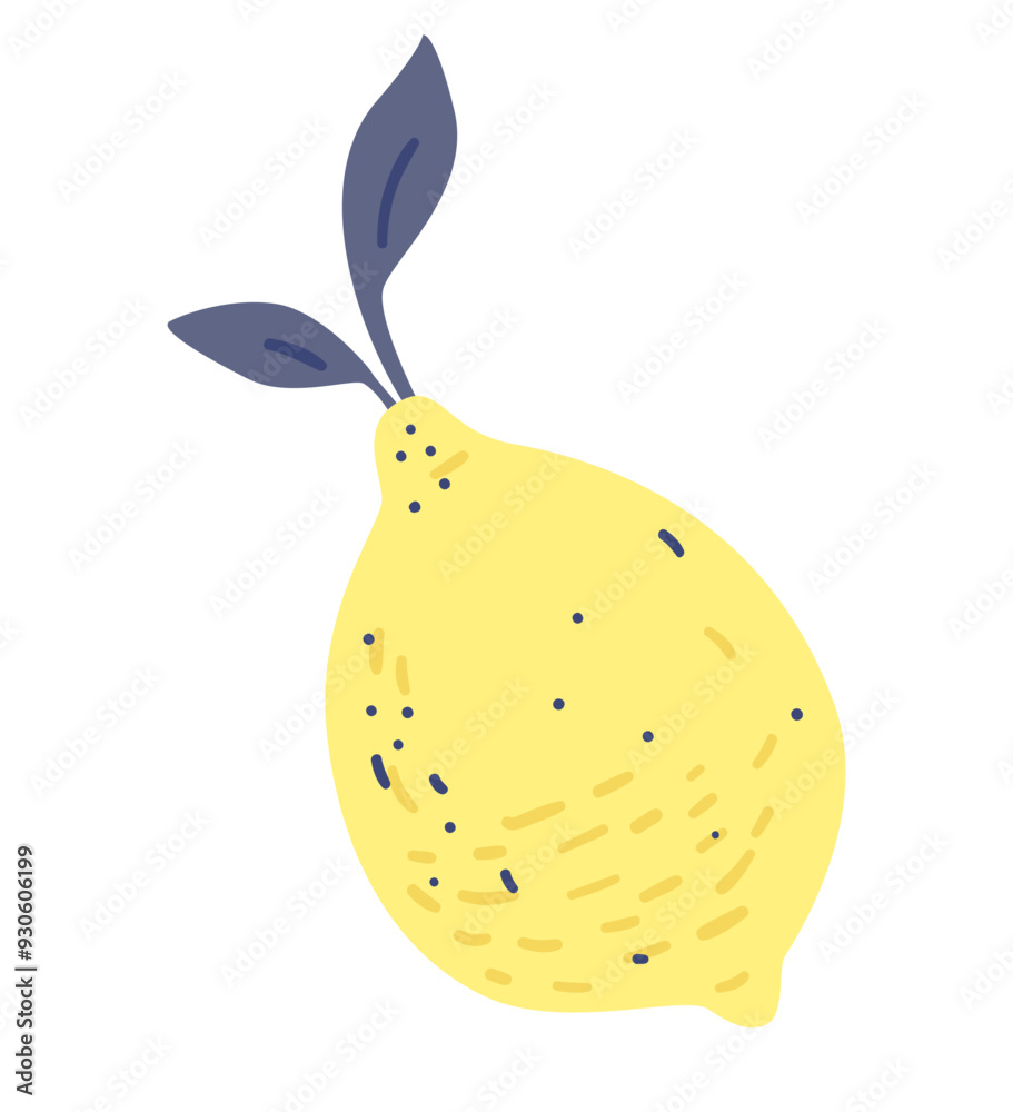 Lemon doodle vector illustration isolated on white.