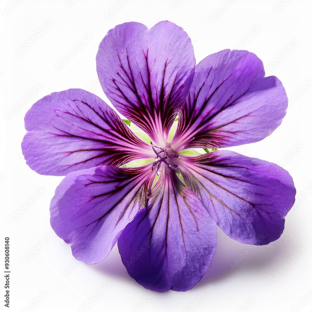 Obraz premium Geranium cinereum 'Ballerina' flower cut out and isolated on a white background