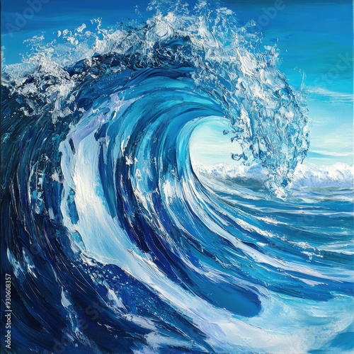 clear blue acean wave photo