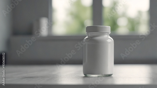 White pill bottle blank mockup and branding template