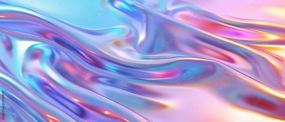 Holographic chrome gradient waves abstract background Holographic chrome gradient waves abstract background