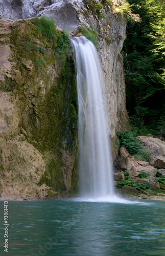 A drone view of Ilıca Waterfall in Pinarbasi, Kastamonu, Turkey
