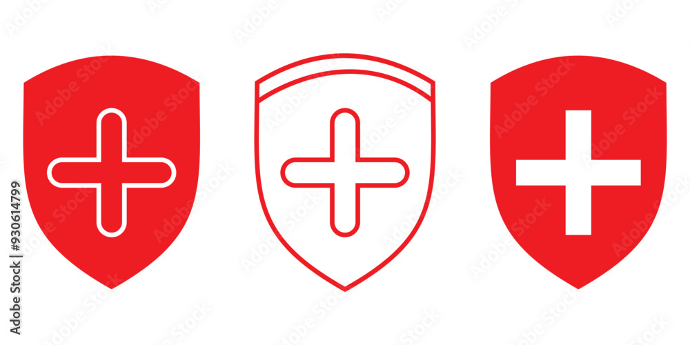 Fototapeta premium cross shield icon vector illustration
