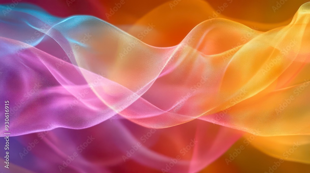 Abstract flowing iridescent fabric in a vibrant palette Abstract flowing iridescent fabric in a vibrant palette