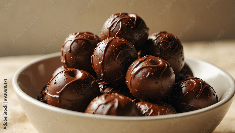 Creamy chocolate desert in a bowl Creamy chocolate desert in a bowl