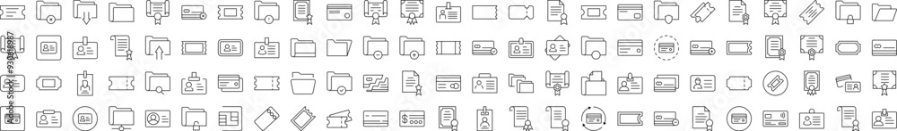 Documents Icon Collection. Contains Icons of Documents, Cards, Awards, Folders, Badges that Can Be Used for Design of Cards, Posts, Apps, Web Sites Documents Icon Collection. Contains Icons of Documents, Cards, Awards, Folders, Badges that Can Be Used for Design of Cards, Posts, Apps, Web Sites