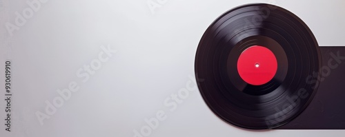 Vintage vinyl record on white background, 4K hyperrealistic photo