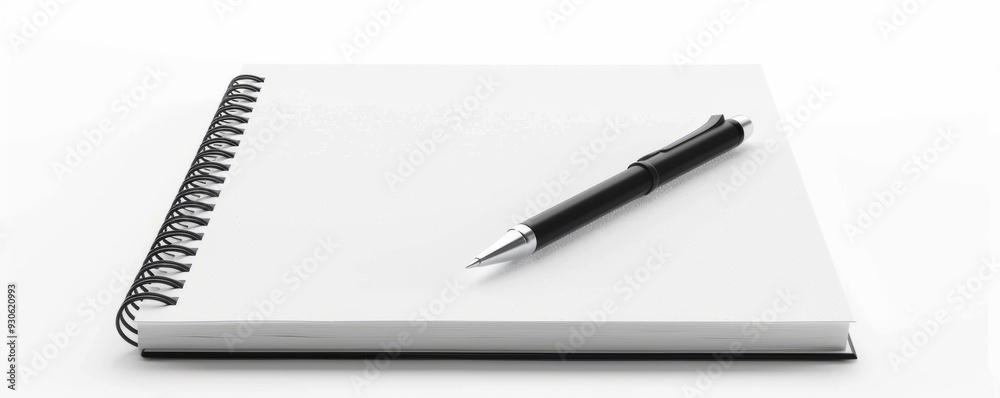 White notebook and pen on white background, 4K hyperrealistic photo White notebook and pen on white background, 4K hyperrealistic photo