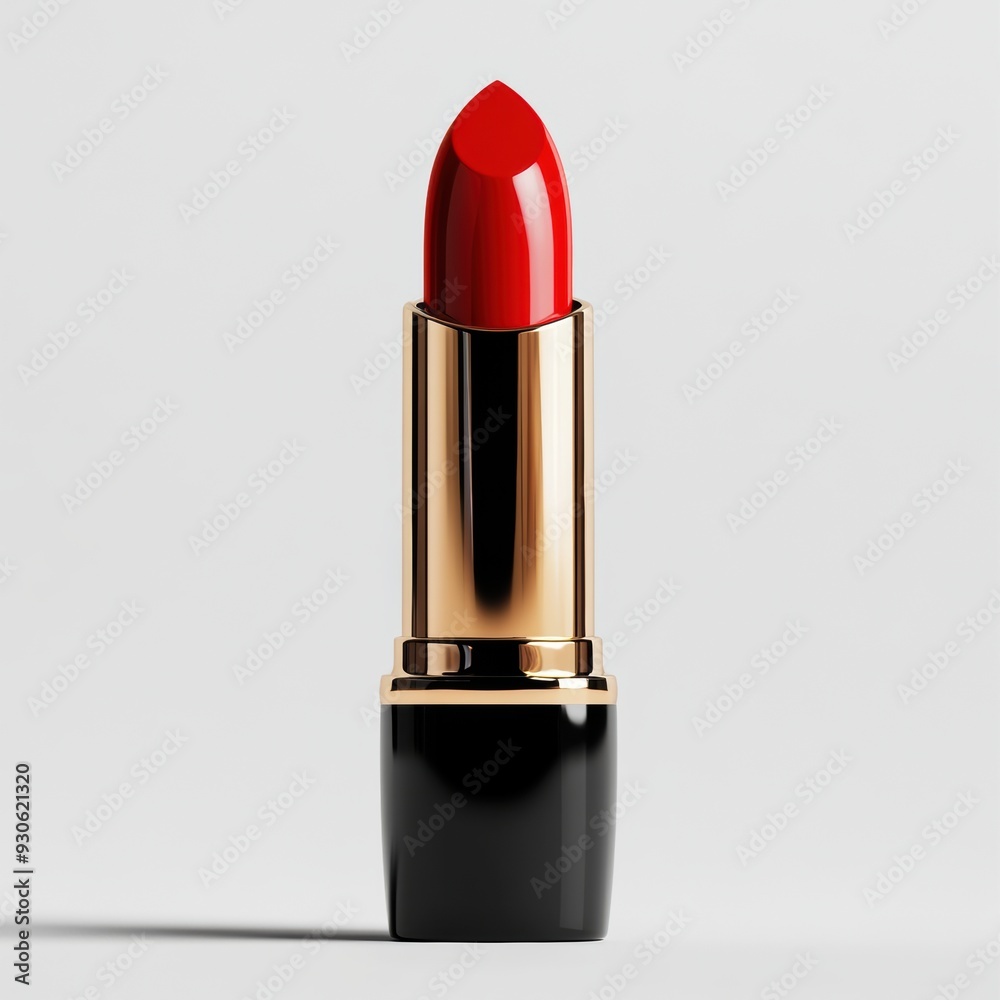 A red lipstick with a gold cap on top of it, AI A red lipstick with a gold cap on top of it, AI