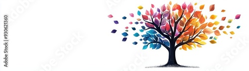 Abstract tree with branches as timeline phases, symbolizing growth and expansion of the campaign, organic and vibrant