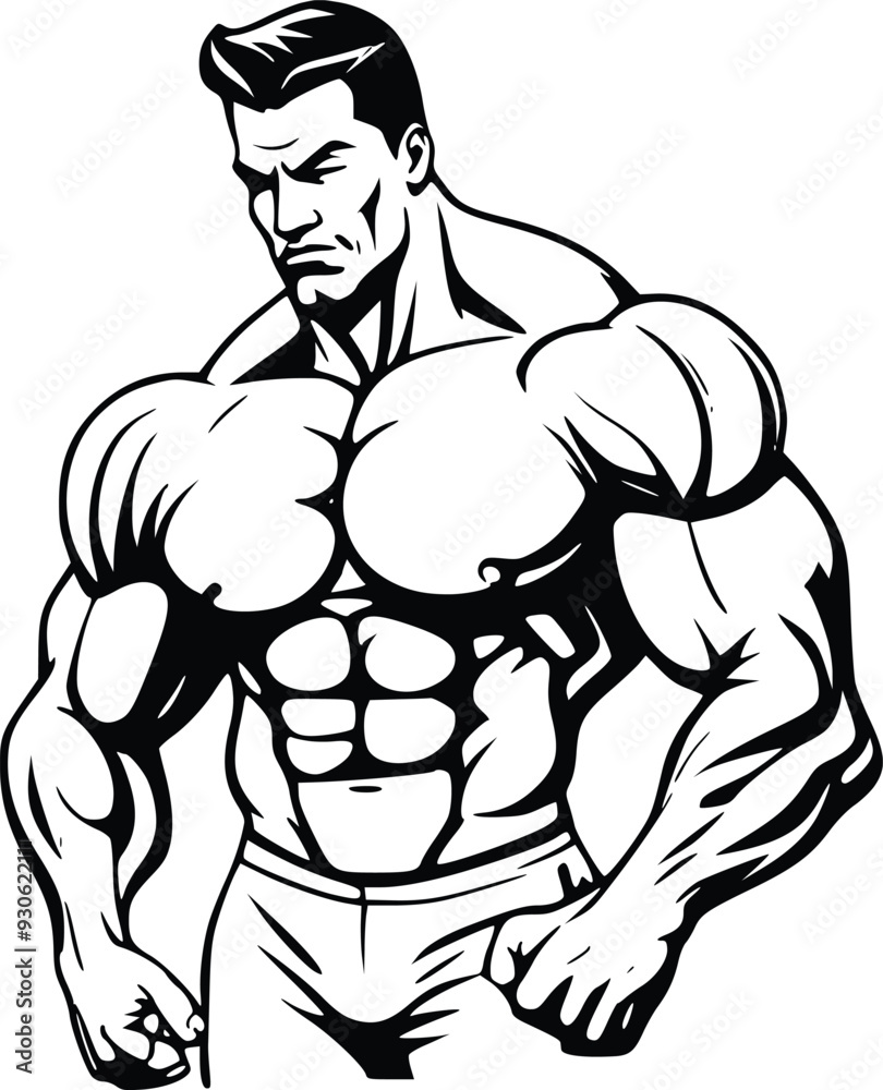 Fototapeta premium bodybuilder training his muscles vector