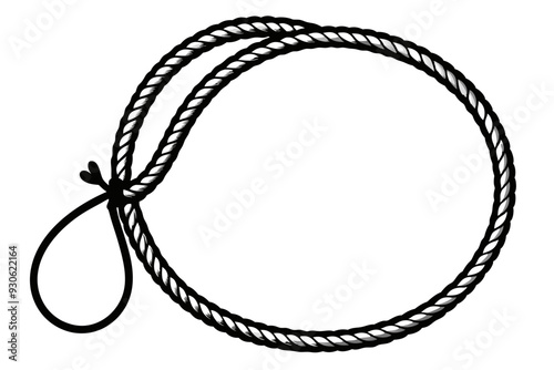 Rope Border Lasso vector illustration, Rope Frame Border vector Lasso concept.