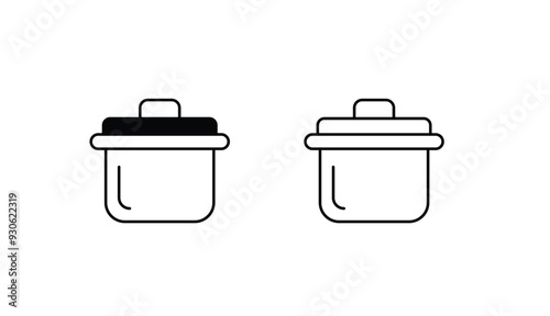 Big Cooking Pan icon design with white background stock illustration